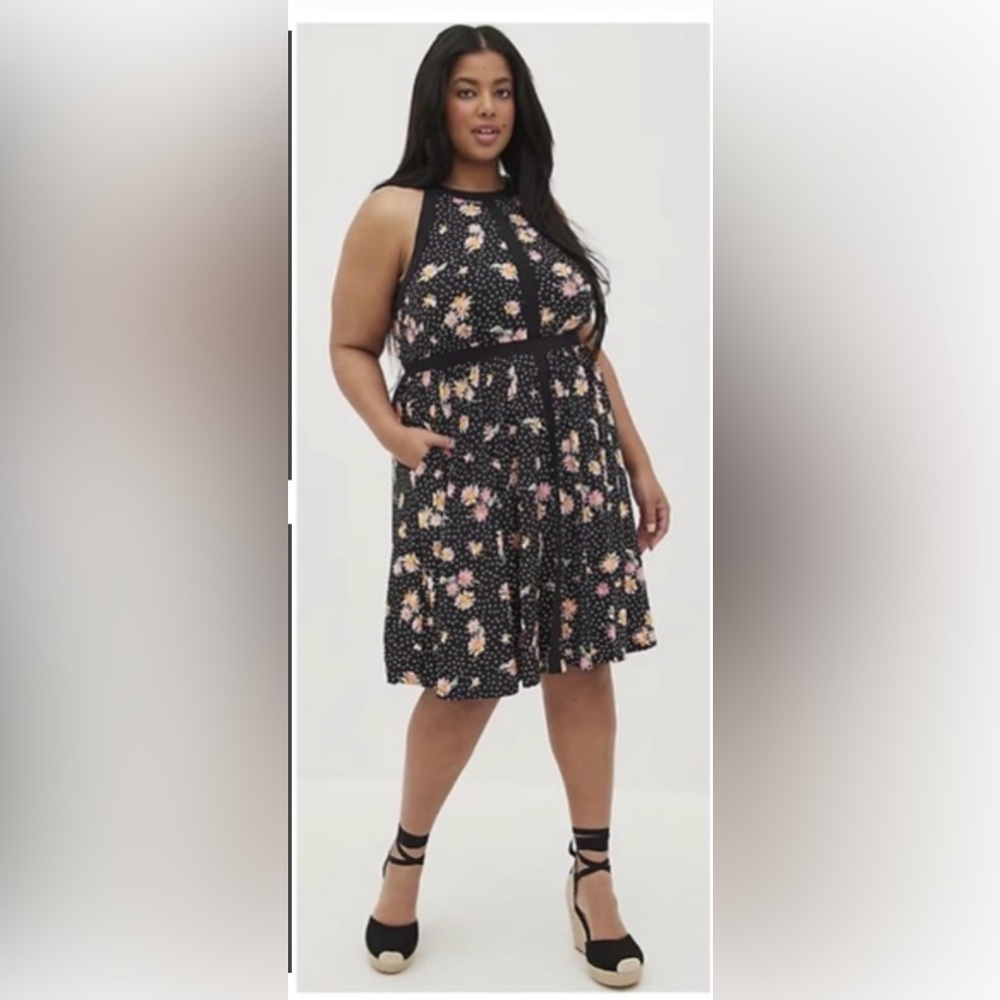 Torrid Floral Print Halter Dress